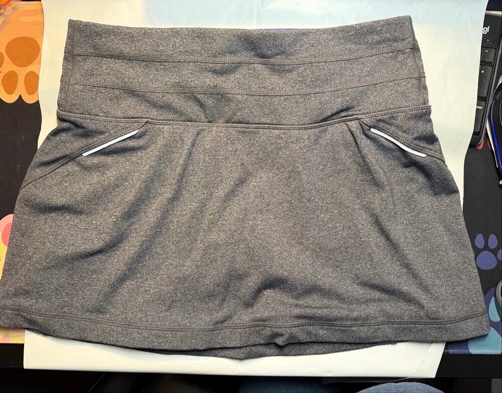 Athleta Relay Skort Small Gray Purple Running Tennis Skirt